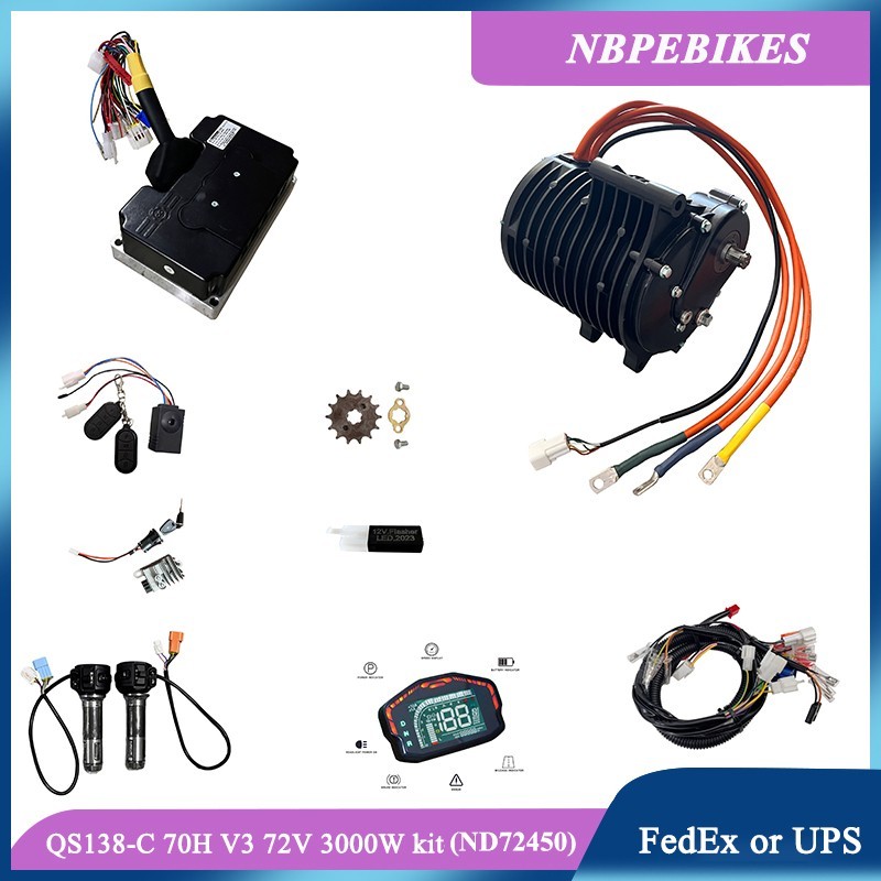 QS138-C 70H 3000W mid drive motor kit with Fardriver ND72530 controller.