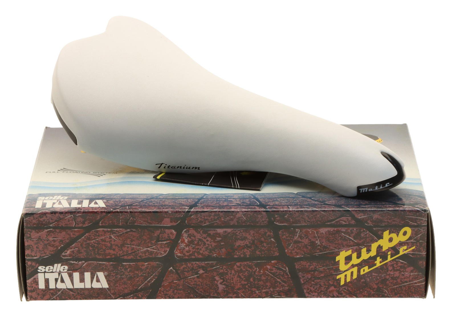 Selle Italia Turbomatic Saddle Titanium Rails 90s White Shelfwear NEW NIB NOS
