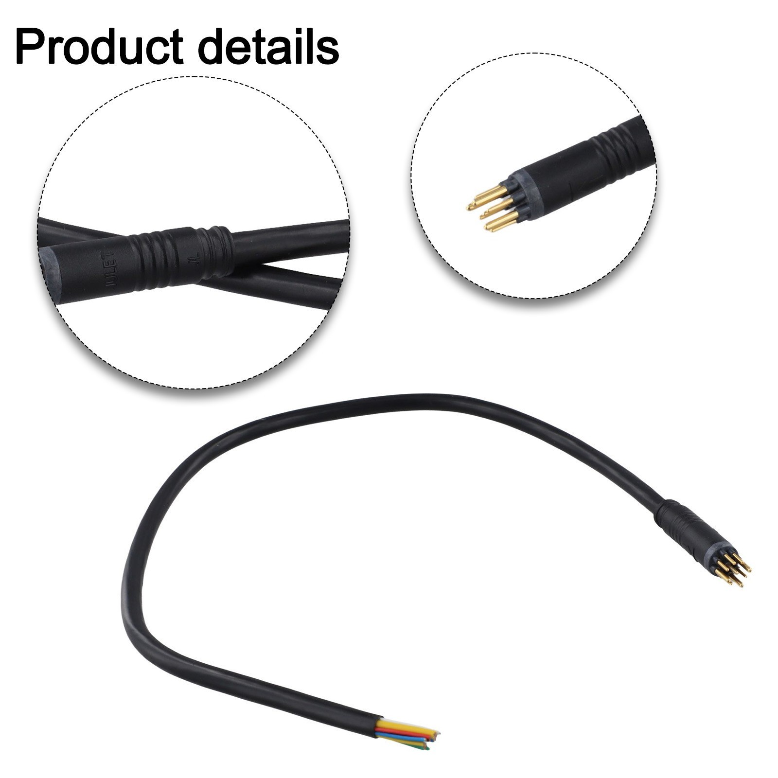 Ebike Motor Cable Black Pvc Material Compatible With 250W-1000W Motors
