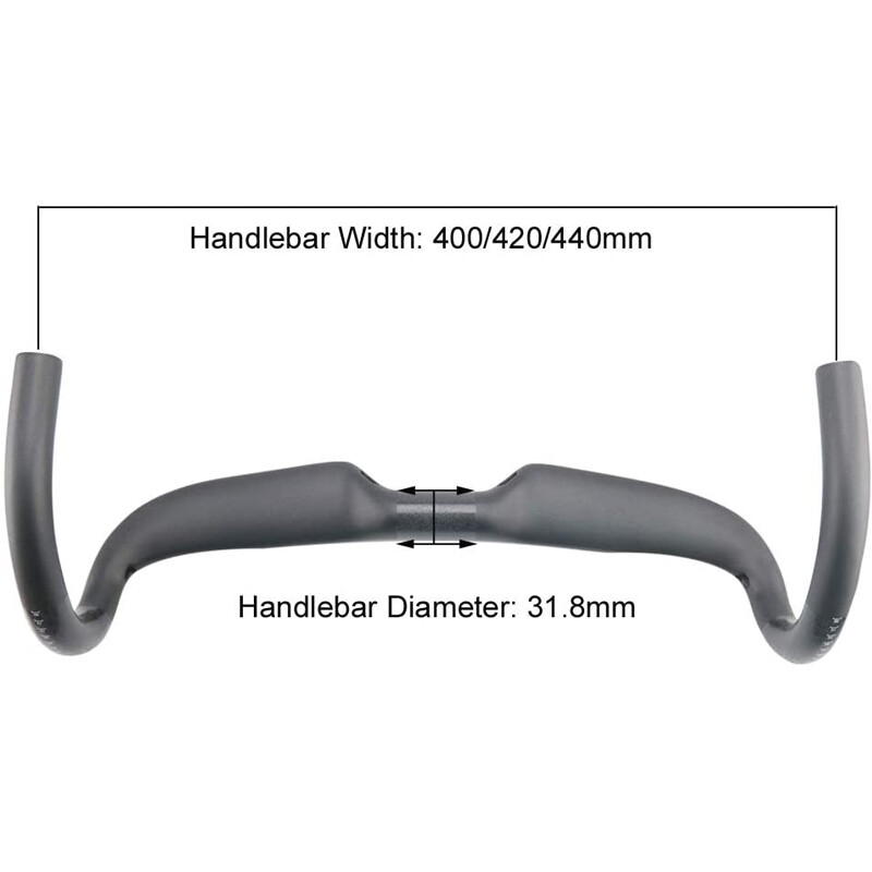 31.8 Carbon Fiber Road Bike Handlebar Racing Bent Bars Internal Routing Cycling