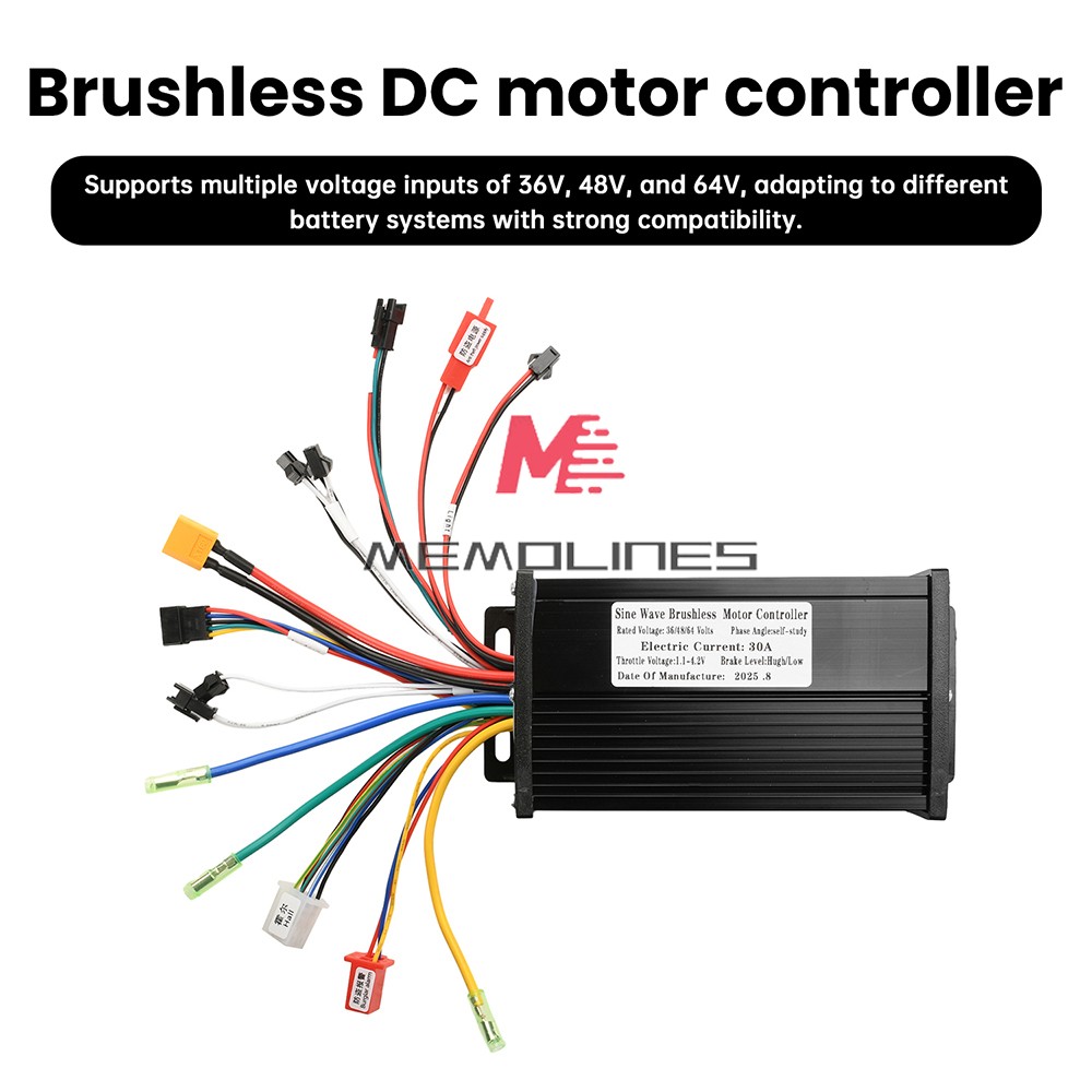 36V48V64V 30A Sine Wave Brushless Motor Controller 750-1500W Driver S866 LCD