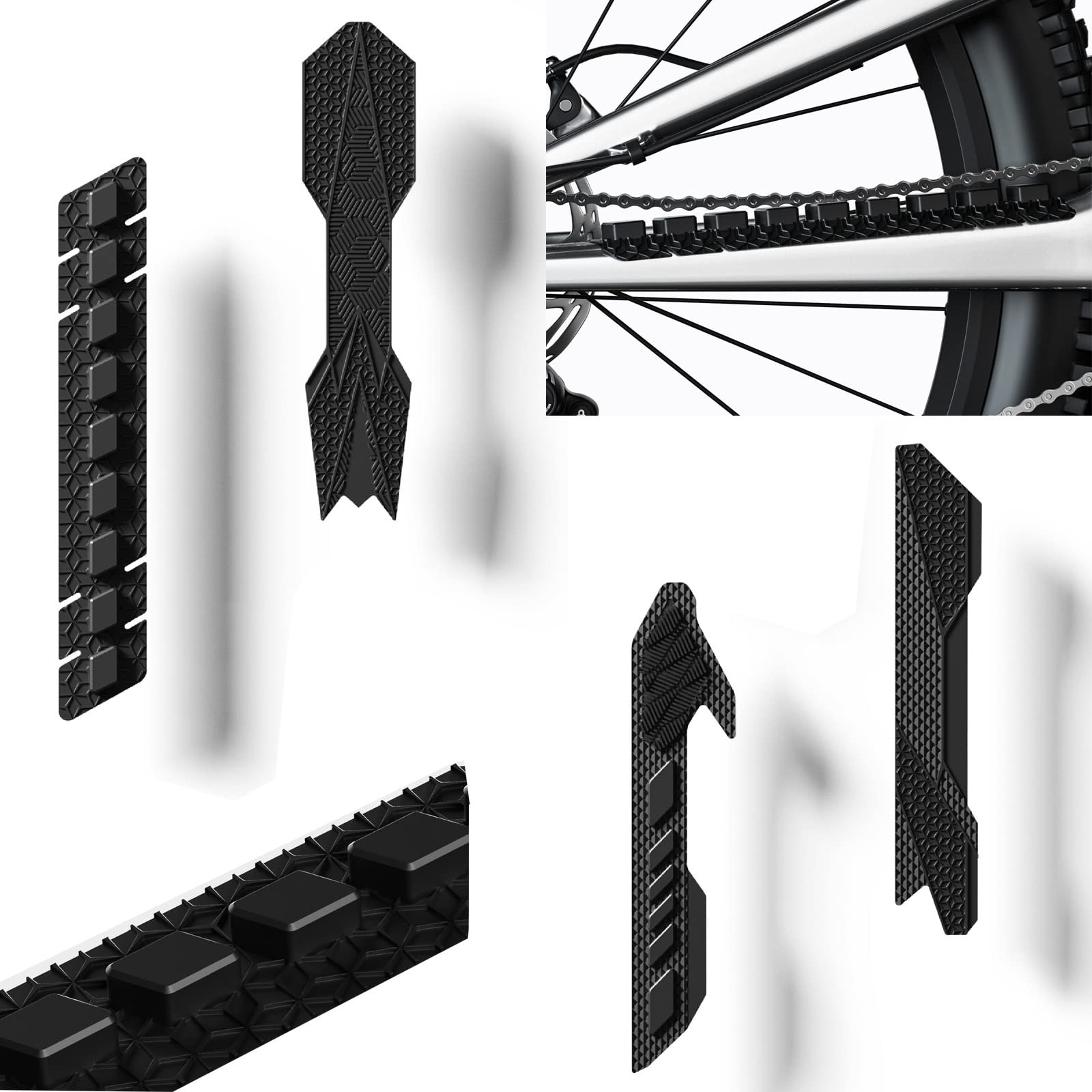 ENLEE Mountain Bike Chainstay Protector, MTB Silicone Chain Small, Black 4