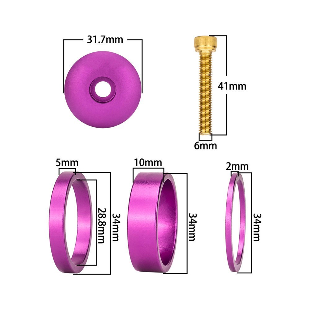Bike Headset Washer Bicycle Fork Stem Spacers Set Sizes Lightweight