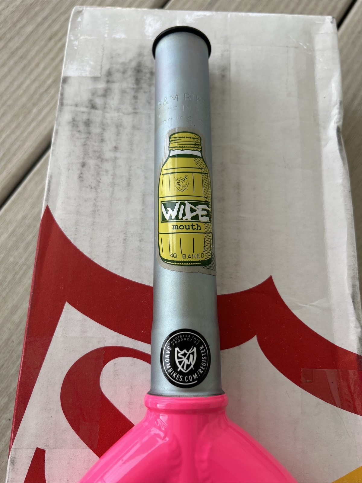 S&M BMX BIKE WIDEMOUTH BICYCLE 3/8″ FORK HOT PINK MADE IN USA