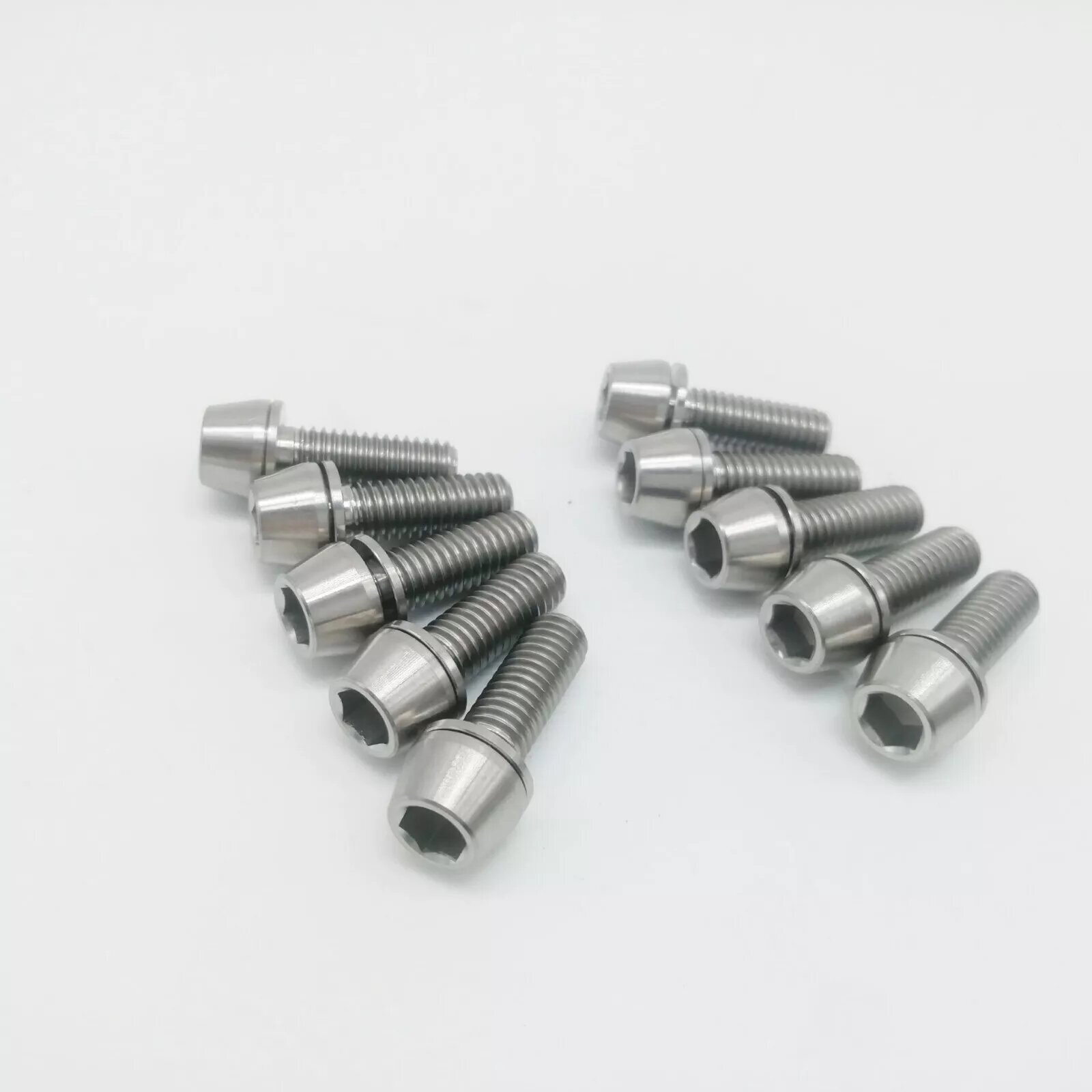 M6x20mm Titanium Ti Bolt Taper Allen Head With Titanium Washers 6Pcs