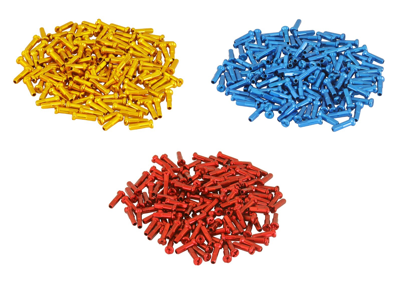 BICYCLE ALLOY SPOKES NIPPLES/16MM 14G PACK OF 144 IN MULTIPLE COLORS.
