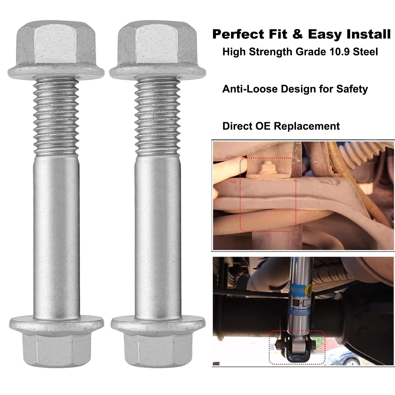 Pair M14 Front or Rear Shock Absorber Mount Bolt & Nut Kits for Dodge Ram 150…