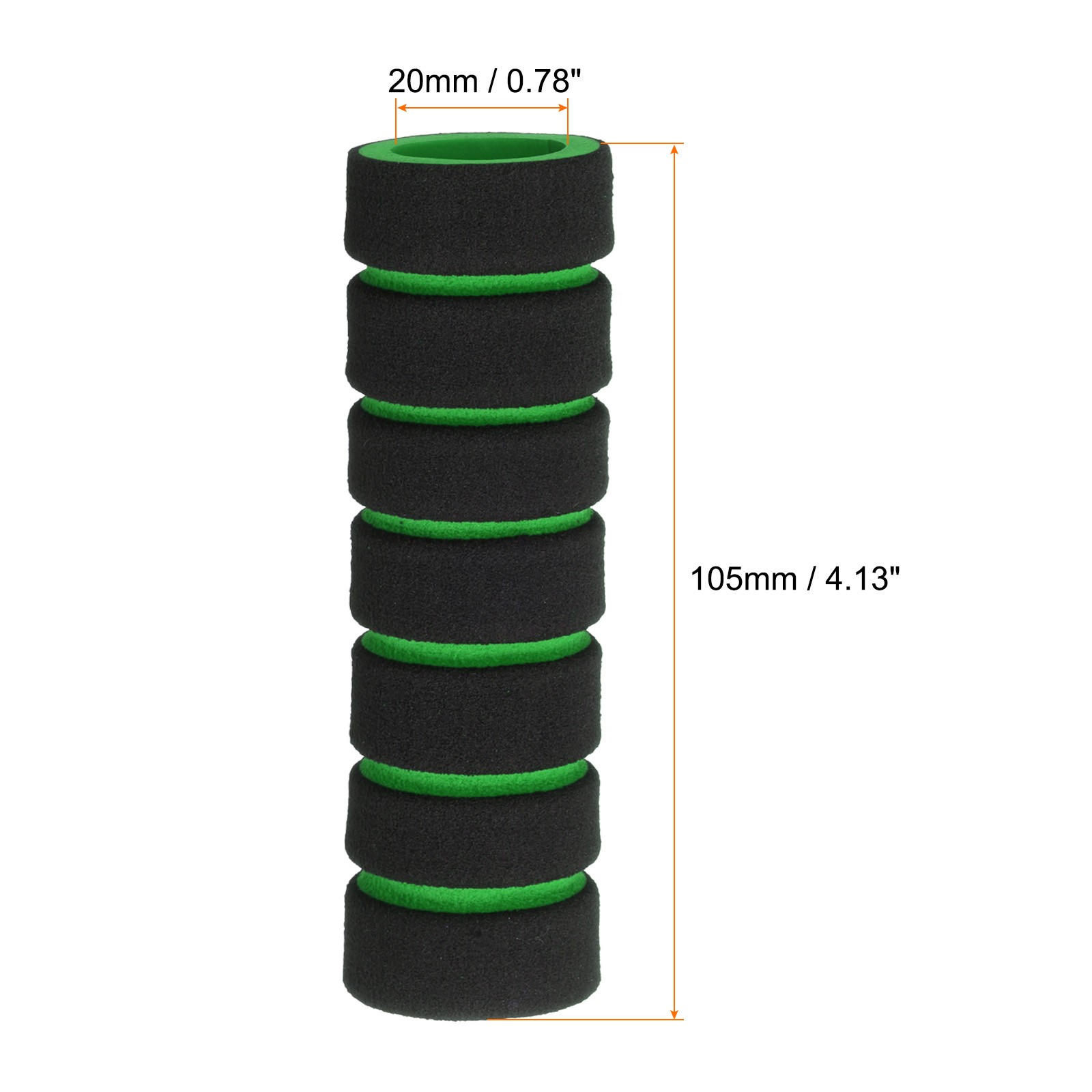 2Pcs Bike Handlebar Grips 0.78″ Sponge for BMX Mountain Bike, Black-Green