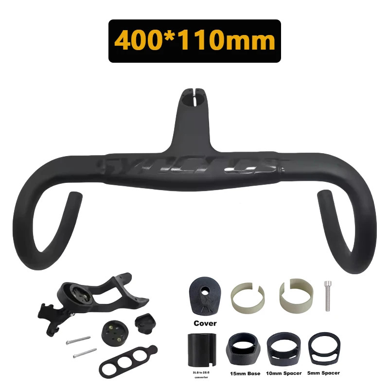 Road Bicycle Carbon Handelbar and Stem 28.6/31.8mm 390-430mm Width Bent Bar