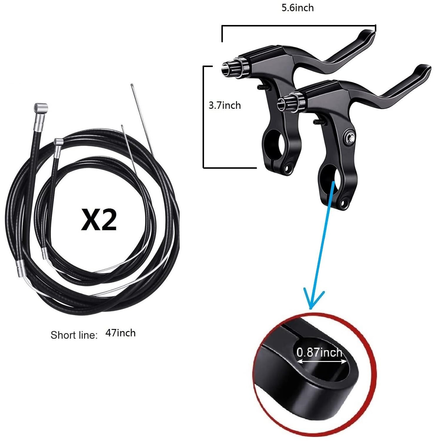 Bike Disc Brake Kit – 2 Pcs 160mm Rotors Calipers & Levers