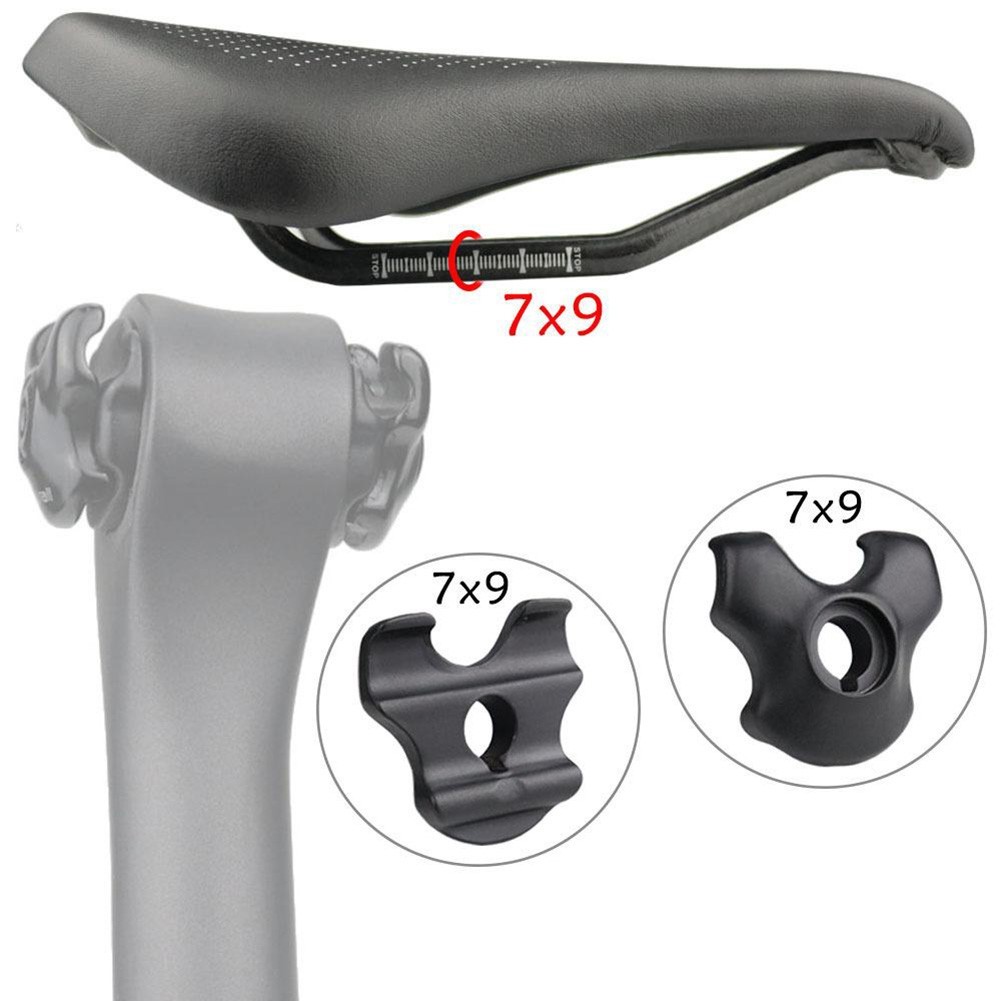 Bike Seatpost Clamp for Carbon Saddle Rails 7x9mm Bicycle Oval/Round Clips