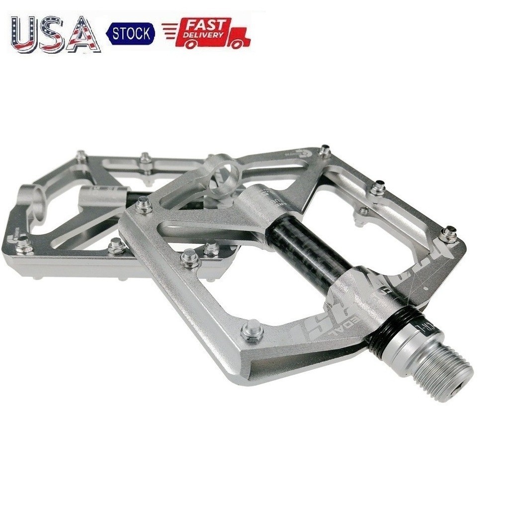Road Mountain Bike XC Bicycle Pedal 3 Bearing Flat Pedals Aluminum Carbon Tube