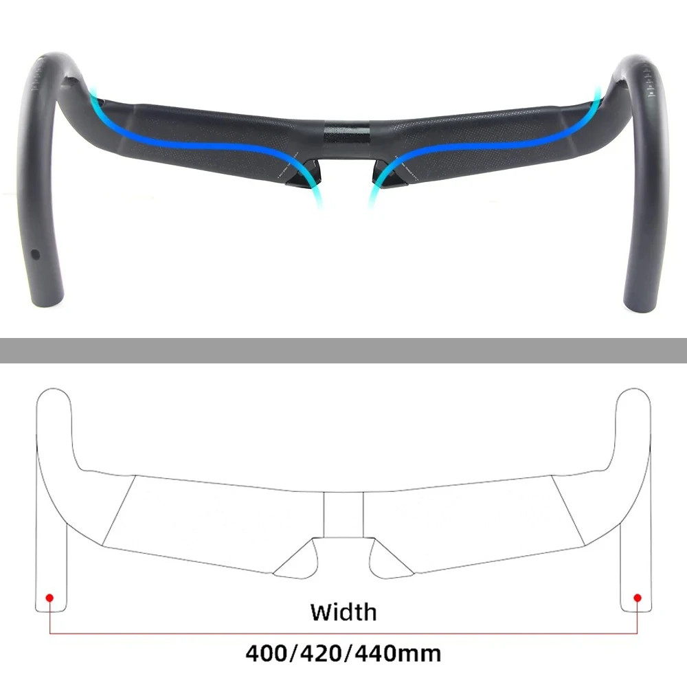 Carbon Fiber Road Bike Handlebar 31.8mm 380-440mm + Alloy Stem 80-120mm