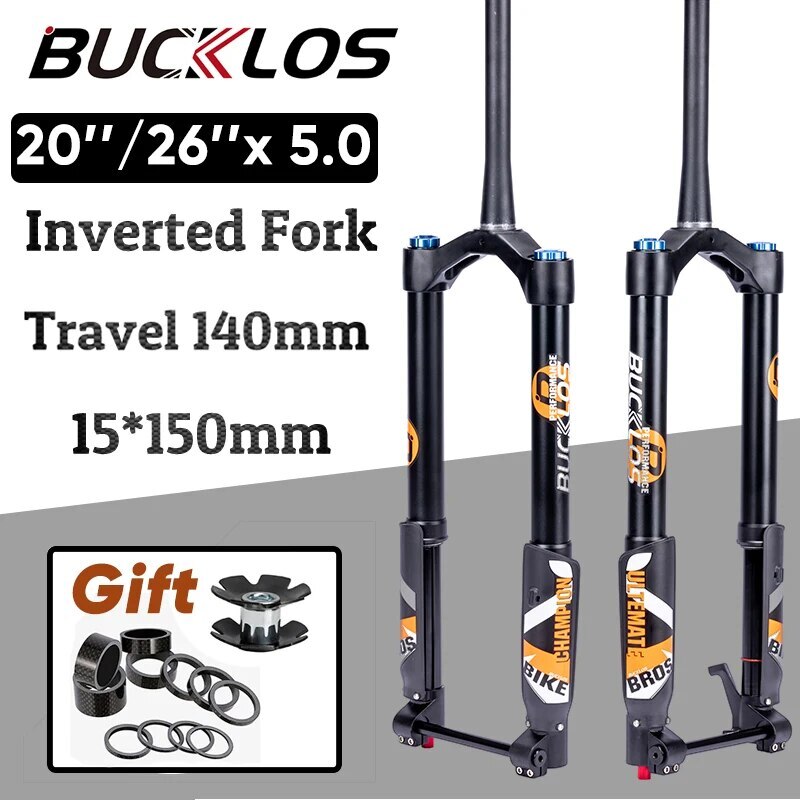 20/26*5.0 Inch Inverted Air Suspension Fork Thru Axle 15*150mm Snow E-bike Fork