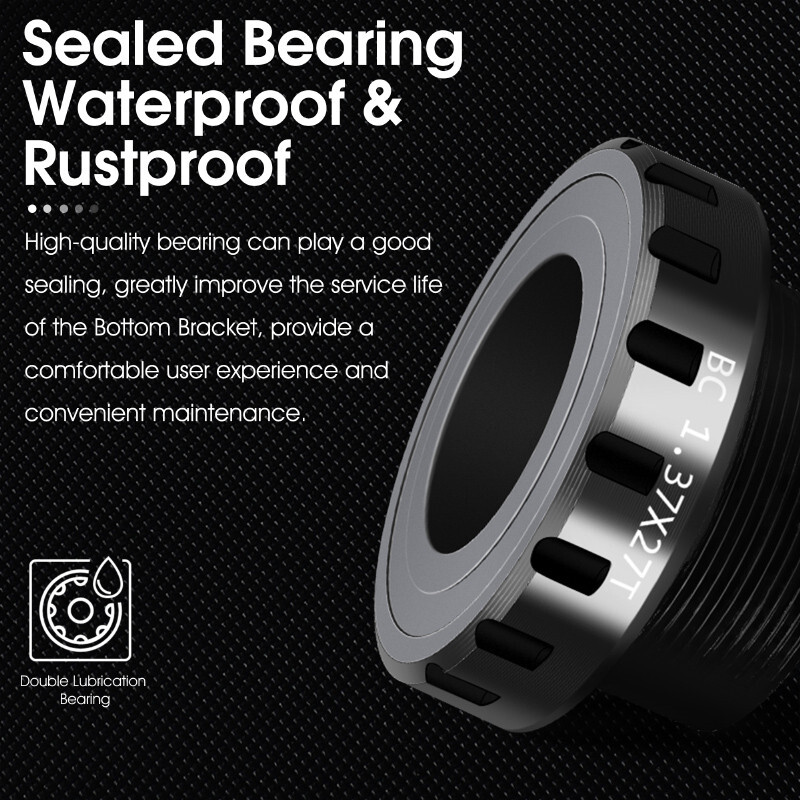 WEST BIKING MTB Mountain Bike BB Bottom Bracket Sealed Bearing Thread Kit Black