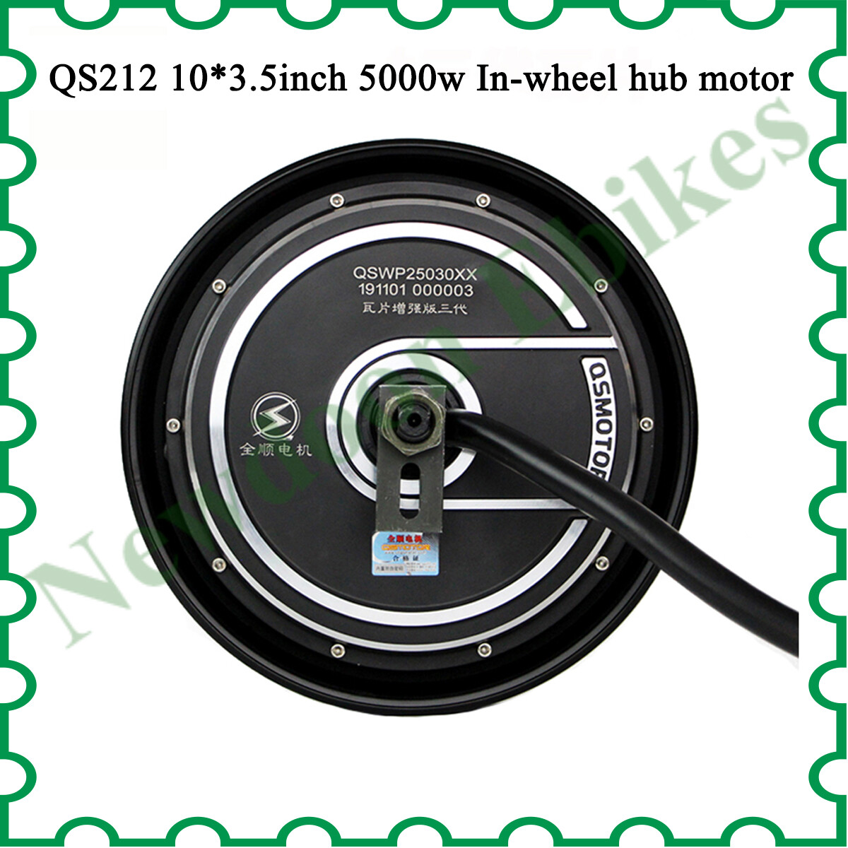 QS212 Motor 10×2.15inch 1000W /5000W E-Scooter In-Wheel Hub Motor.