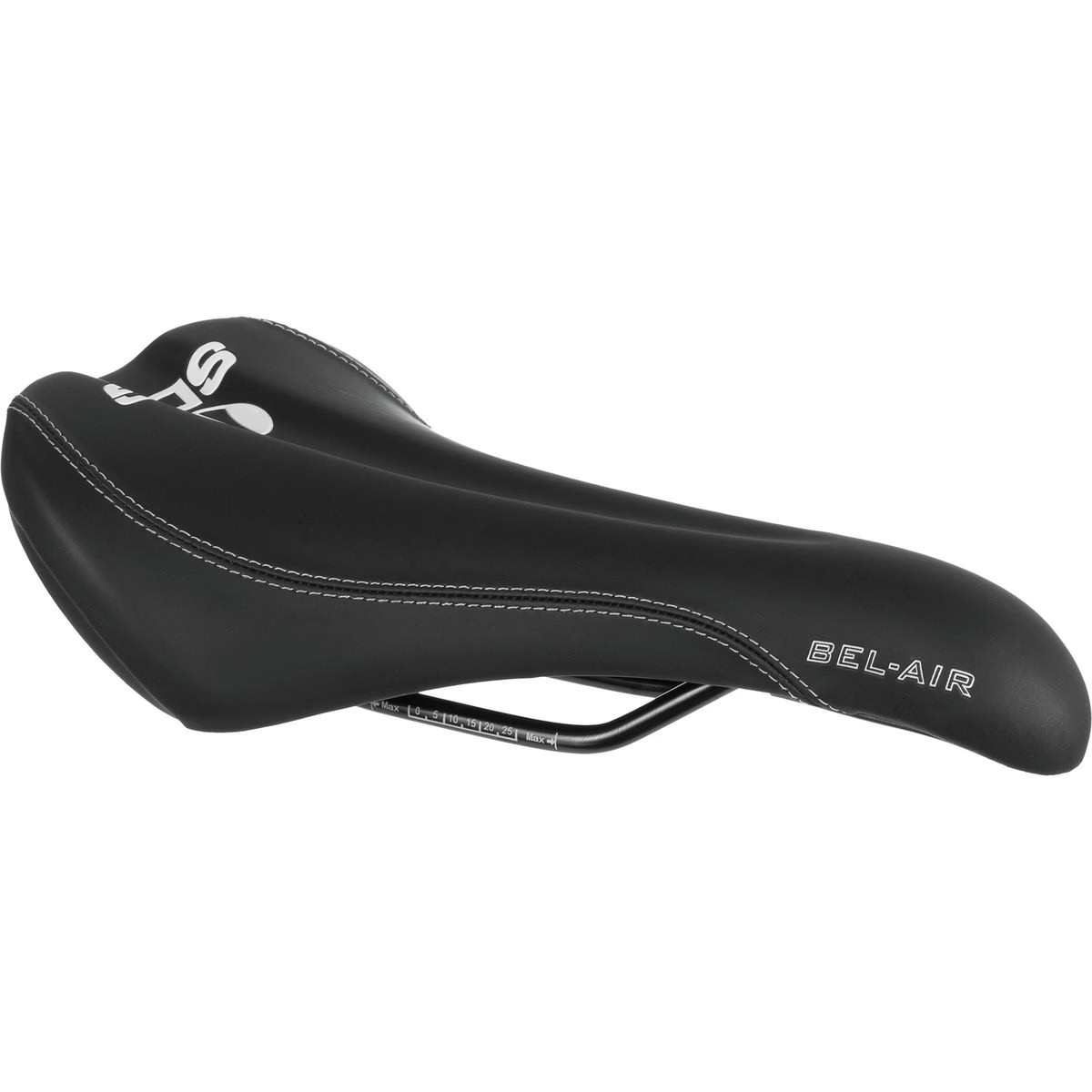 SDG Components Bel-Air Steel Saddle Black/White, 140mm