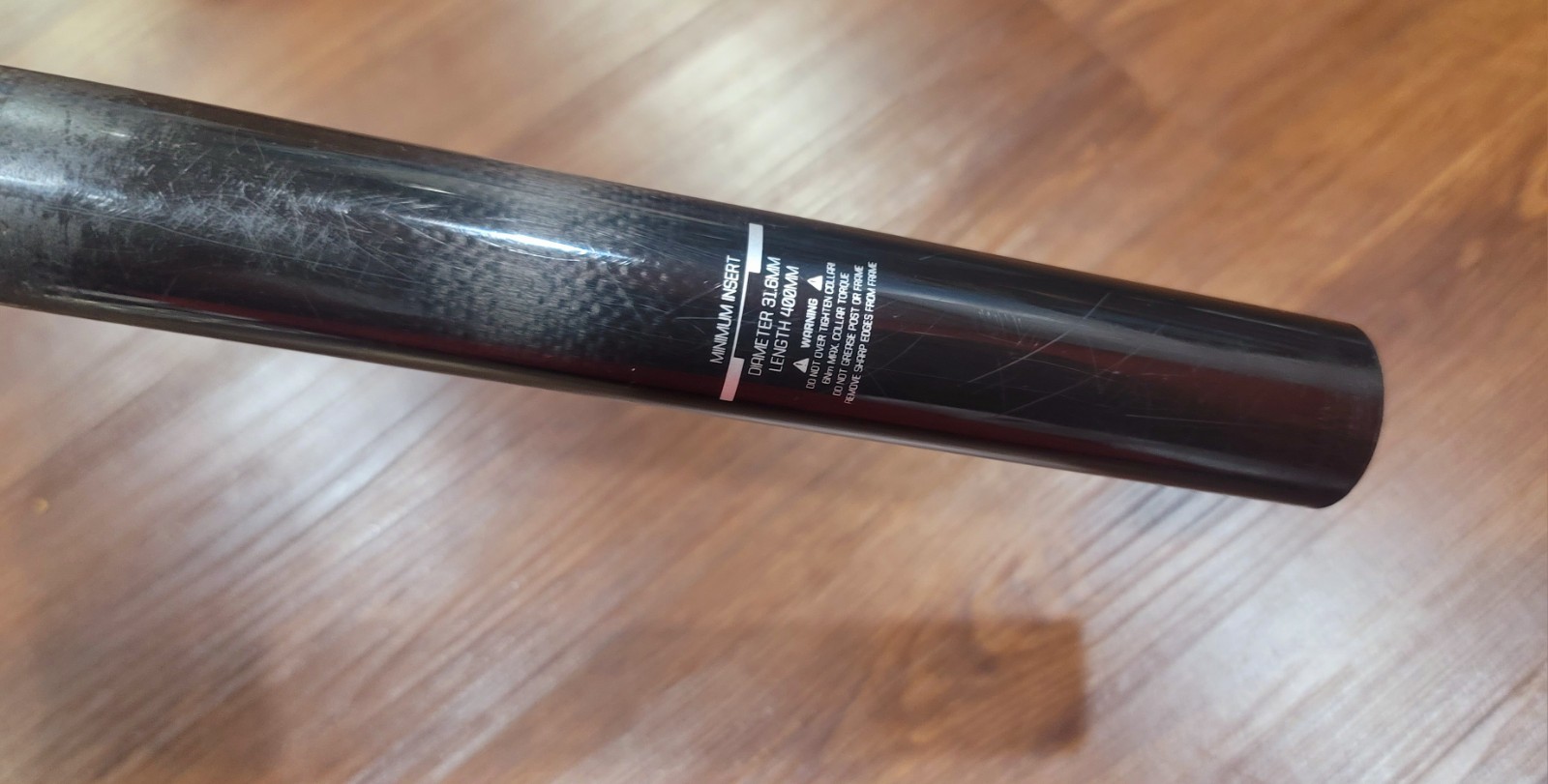 Bontrager PRO Carbon Seatpost 31.6mm X 400mm Black Alloy Head Plain 275g
