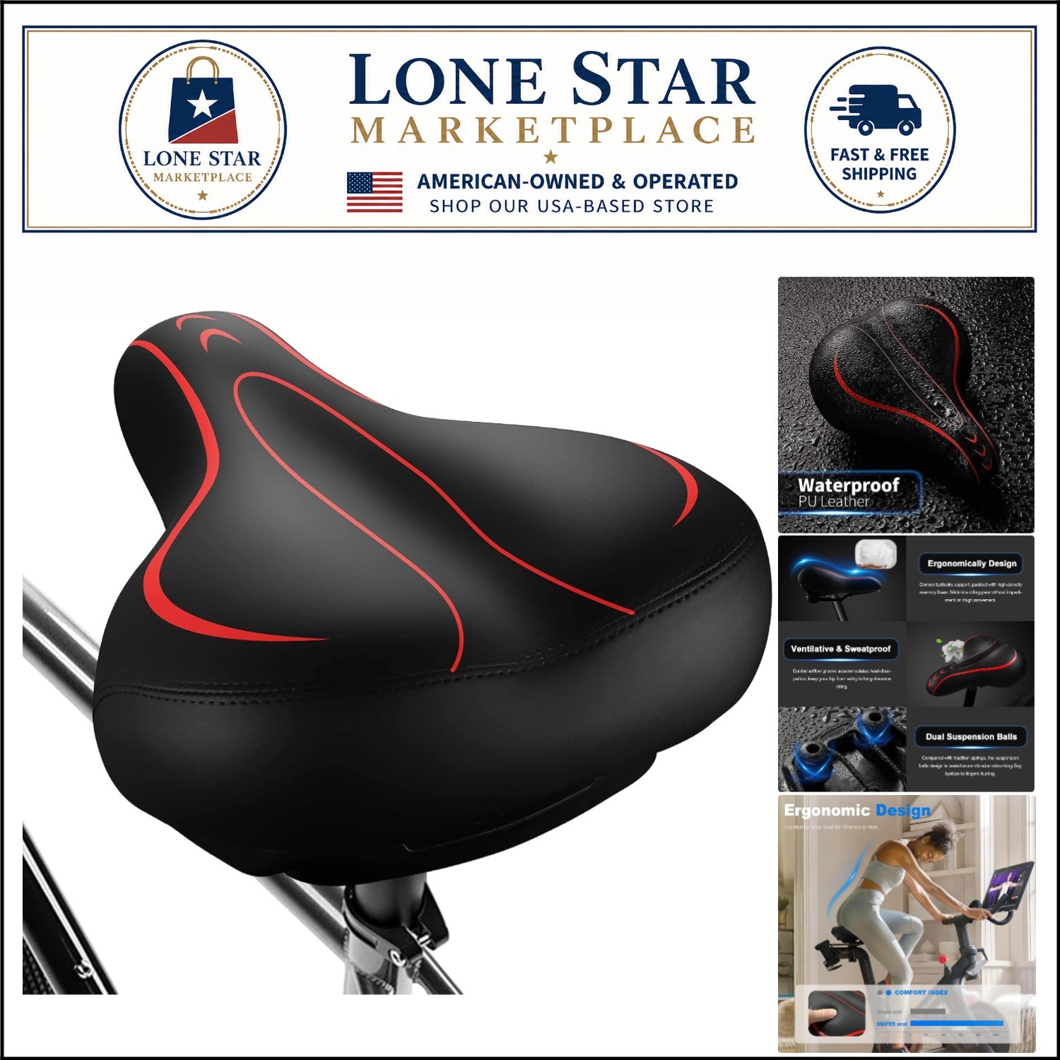 Extra Wide Memory Foam Bicycle Seat – Ergonomic & Universal Fit for All Bikes