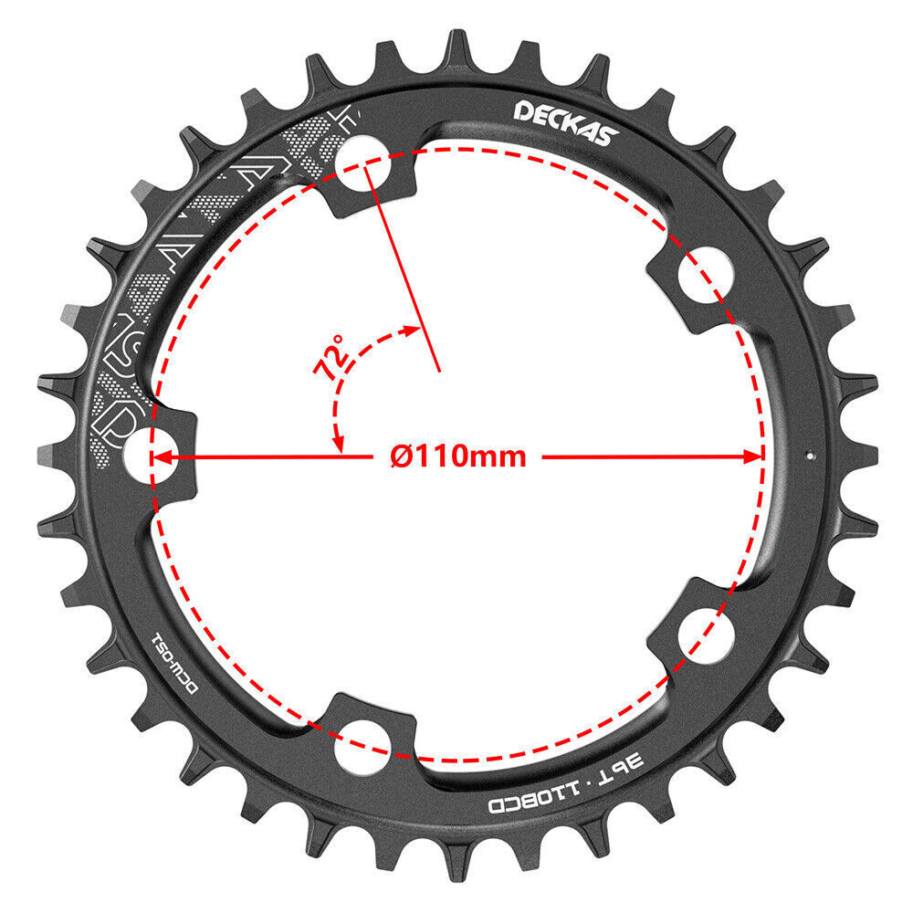 DECKAS 110BCD Chainring Narrow Wide Round Chain Ring 38 40 42 46 48 50 52 54T