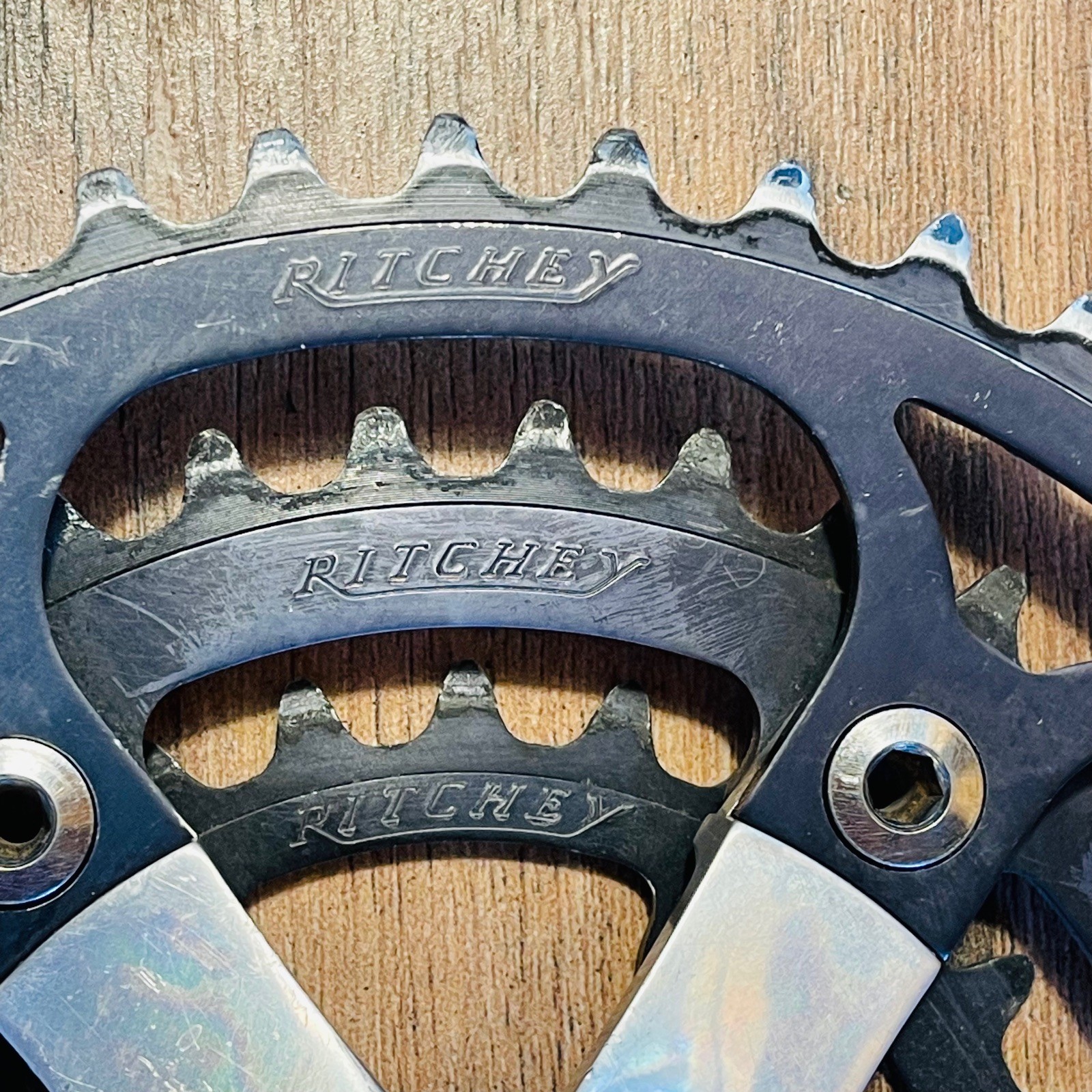 Used Ritchey Logic Triple Crankset Sugino Square Taper 110 74 180mm Black Rings