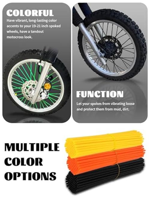 Bike Spoke Covers,Universal 72Pcs Spoke Skins Wheel Wraps for 8″-21″ Green