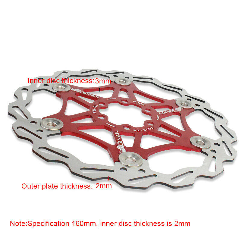 2 PCS Bicycle Brake Rotor Mountain Bike Floating Disc Brake Rotor Blue & 6 Bolts