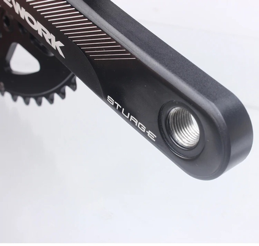 Road Bike Crankset 170MM Hollowtech Crank Arms with Double Round Chainrings BB