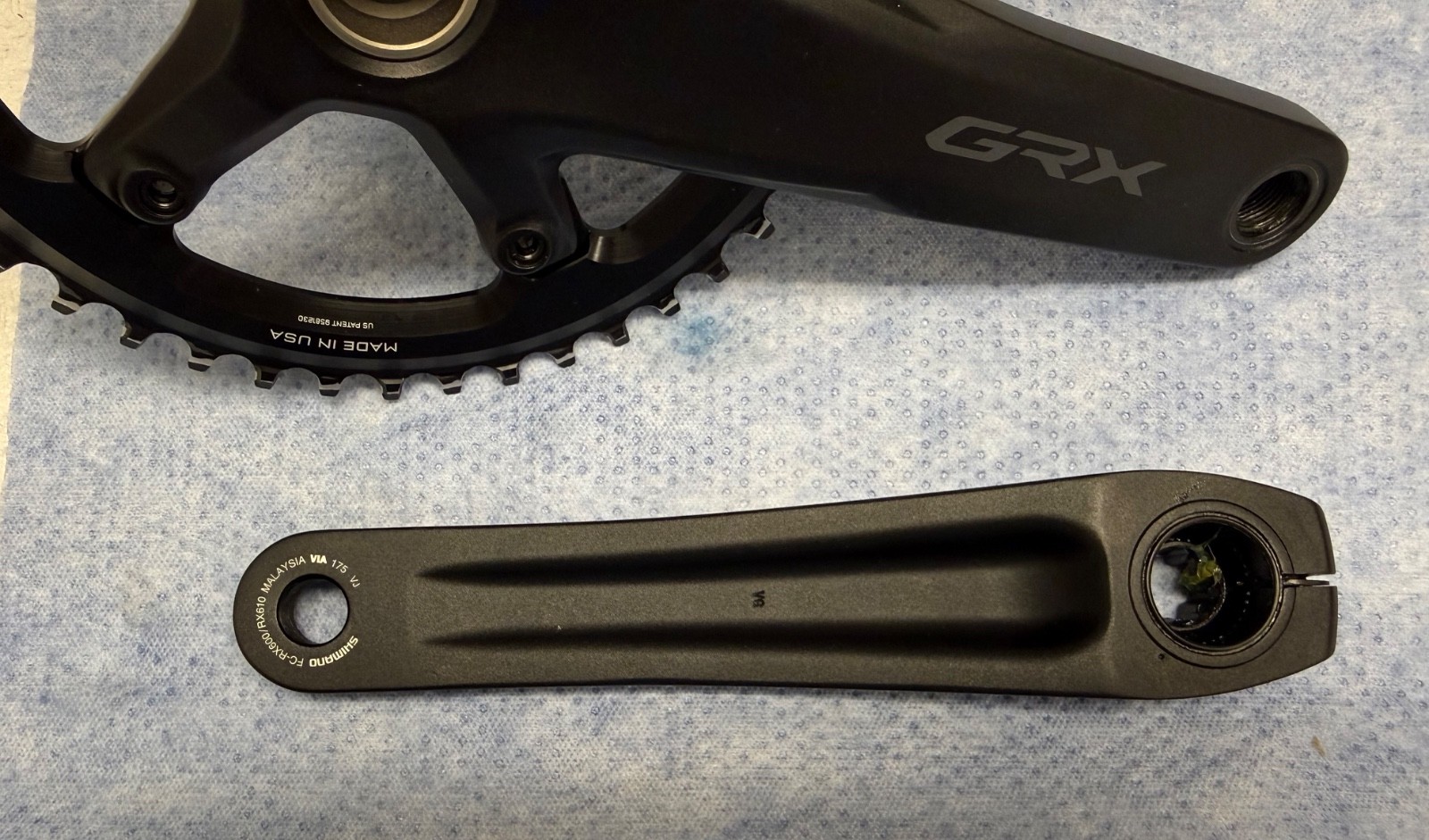 Shimano GRX FC-RX600 Crankset 175 mm WOLF TOOTH 44T Chainring 11-Speed (1×11)