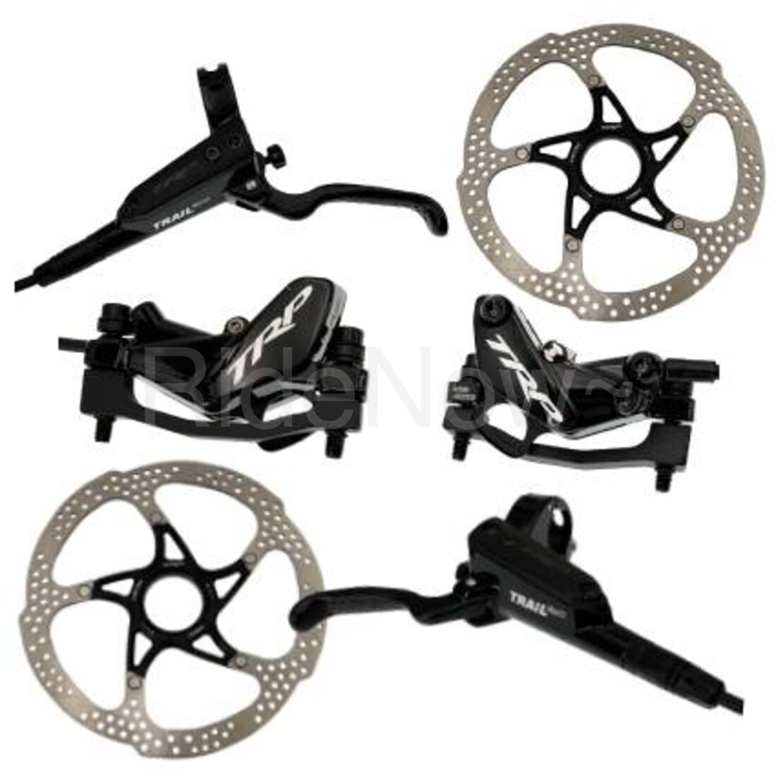 TRP Trail EVO HD-M843 Hydraulic Disc Brake Set F+R Black 180mm Rotors