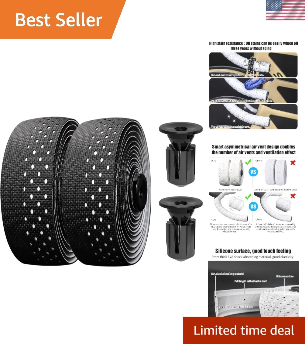 Air Vent Design Bike Handlebar Tape – Water Resistant & Easy Installation