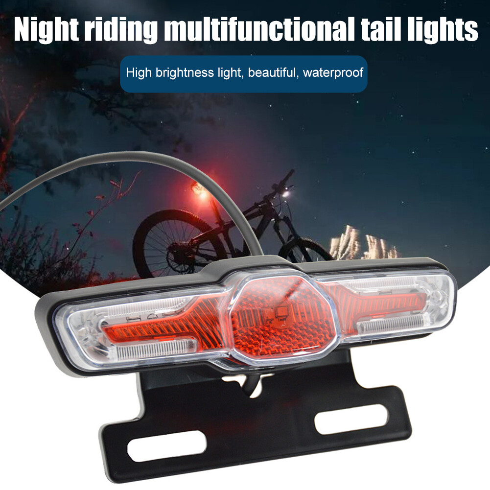 24V-48V E-Bike LED Headlight & Tail Light Set Horn Turn Signal Switch Button NEW