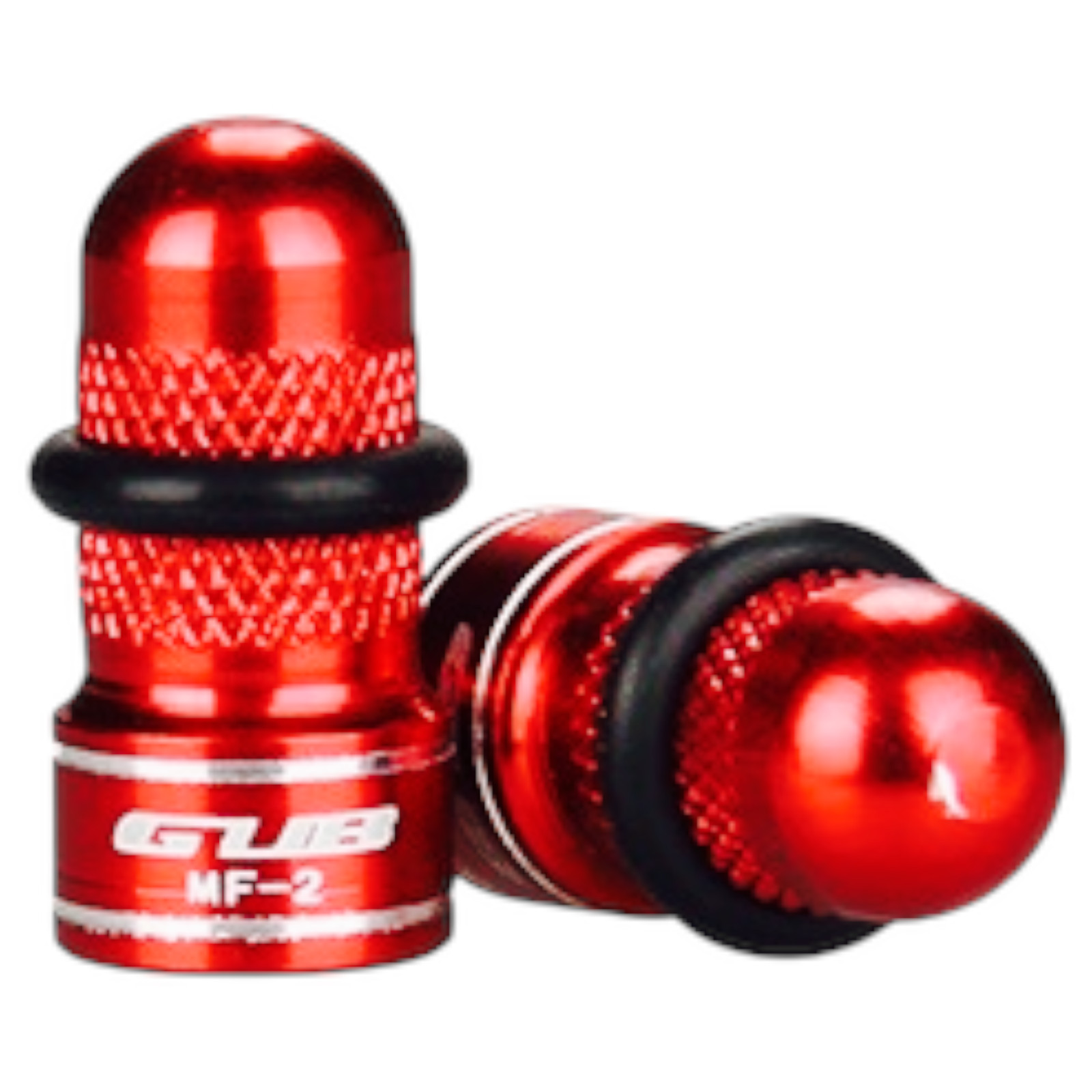 Universal Bike Valve Caps – Presta and Schrader Fit – Red or Black – 2 Pack