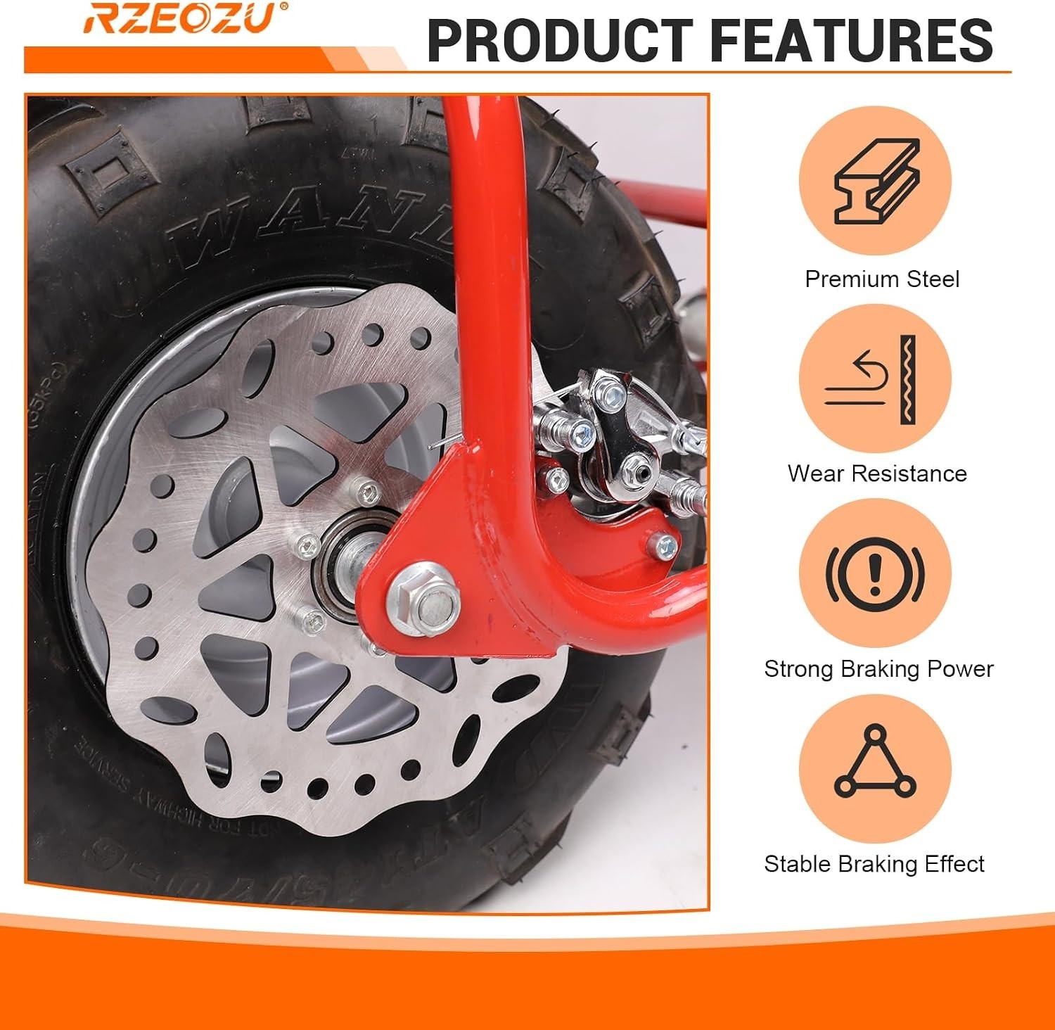 180mm Mini Bike Disc Brake Rotor Kit with Rear Brake Caliper Replacement for …