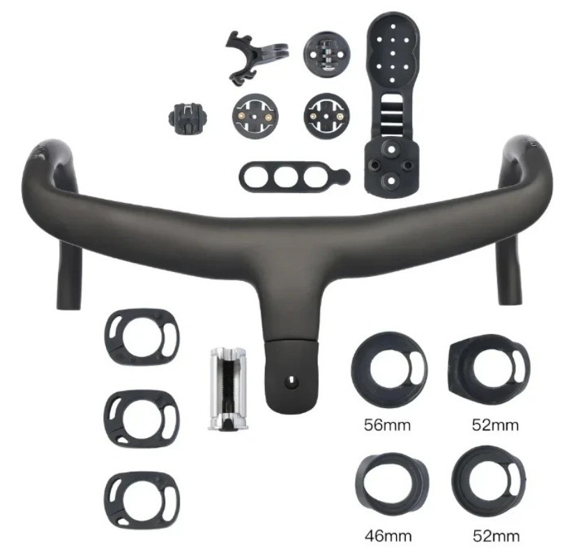 Road Bicycle Integrated handlebar Internal Routing Cable Carbon with Mount