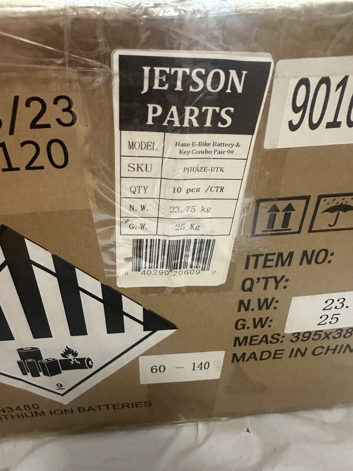 Case Of 10 Jetson HA318 PJHAZE-BTK Genuine Haze 48 V 7.5 Ah Battery W/keys GDE