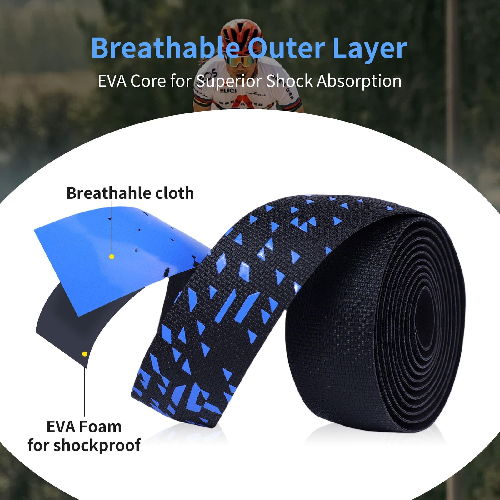 Handlebar Tape for Road Bike – 3mm Thick Shock-Absorbing Silicone Bar Tape – …