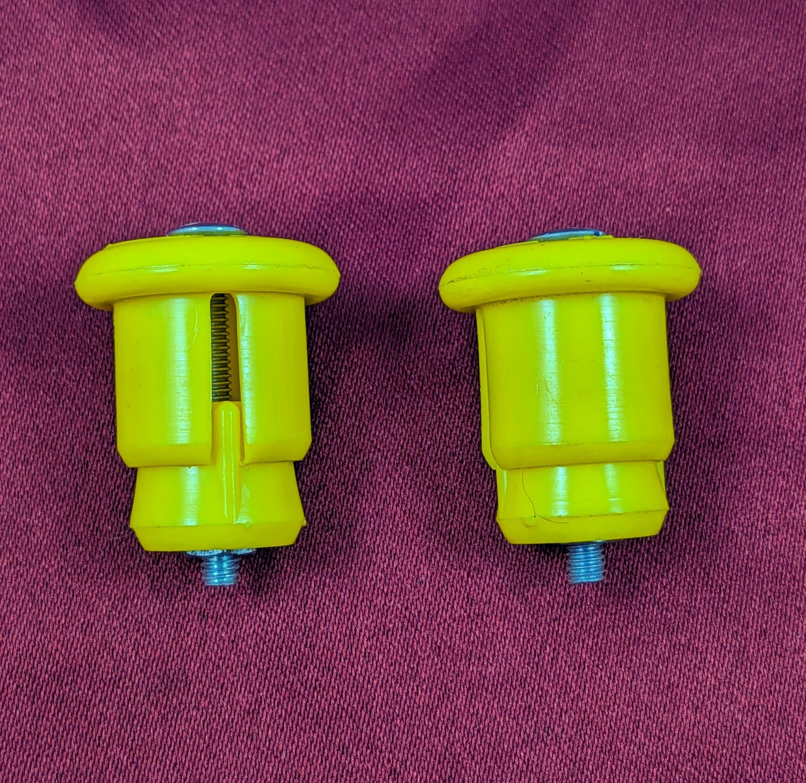 Mil Reno Yellow Expansion Handlebar End Plugs VIntage PAIR