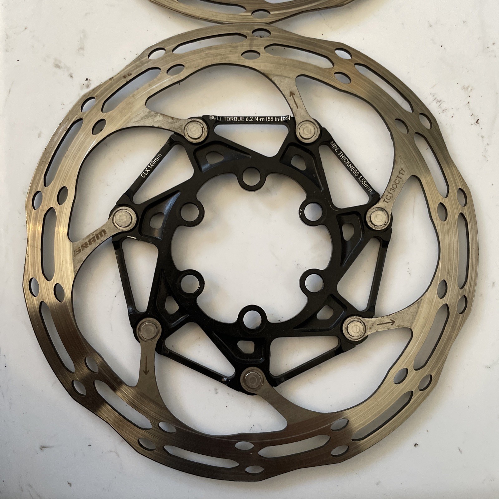 (2) SRAM CLX 140mm 6-bolt Disc Brake Rotor 86g set of two