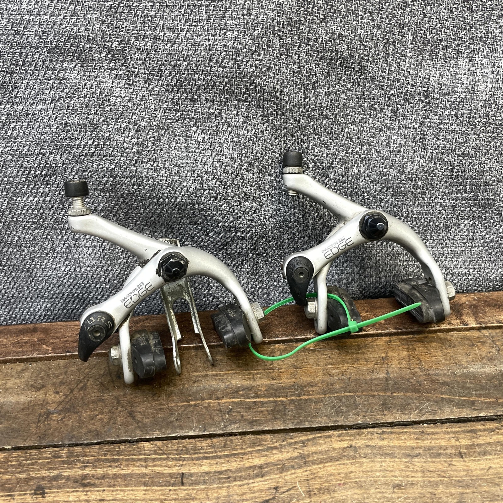 Vintage Dia-Compe BRS Edge Caliper Brake Set Silver Road Bike F/R Pair Side Pull
