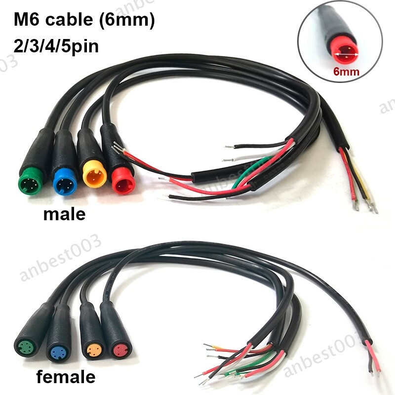 6mm M6 2 3 4 5 6 pin Julet ebike Plug Connector Signal Bicycle electric Cable