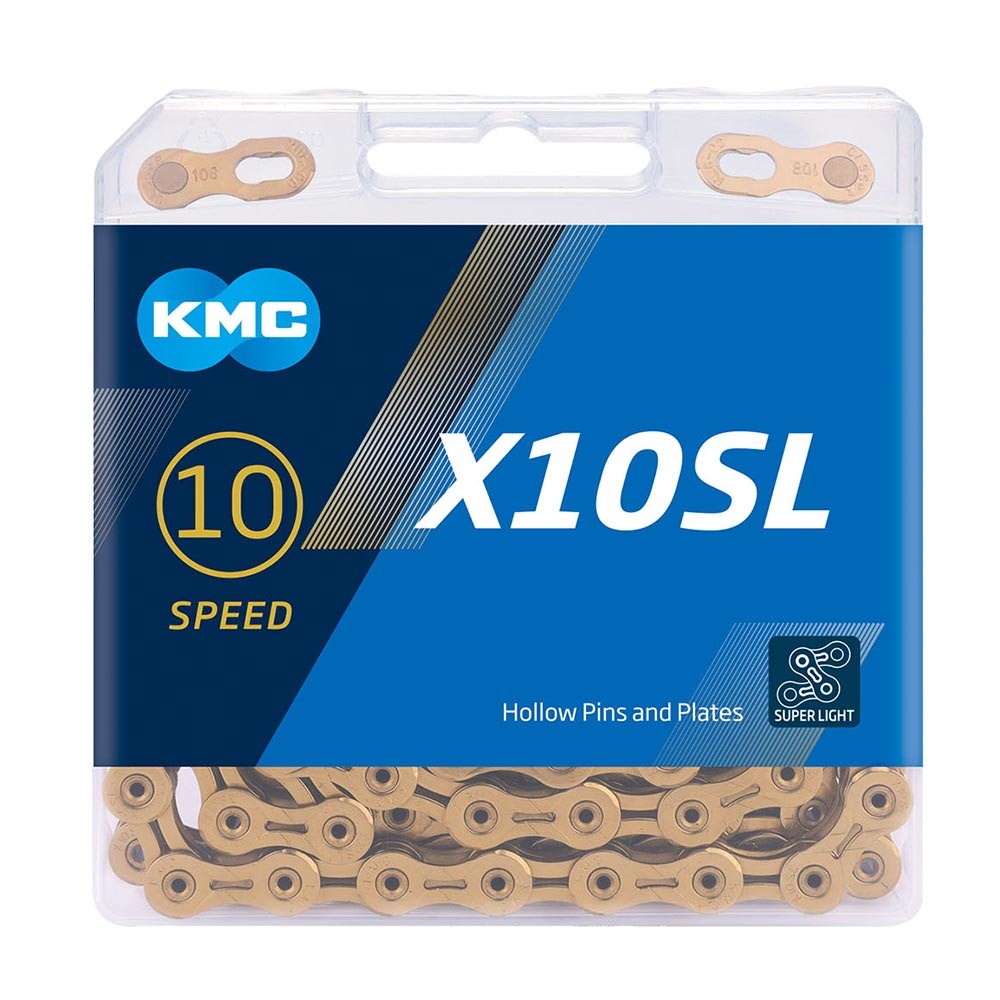 KMC Fahrradkette X10SL Ti-N Gold, 10-fach, 1/2″x11/128″, 114 Glieder, gold