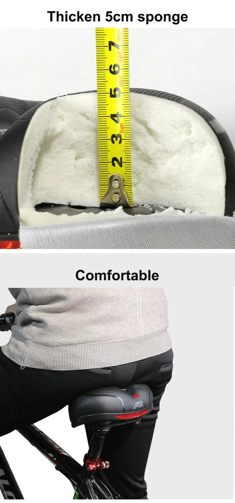 For bike Extra Wide Big Bum Bike Saddle Seat Bicycle Gel Pad Soft Comfort US