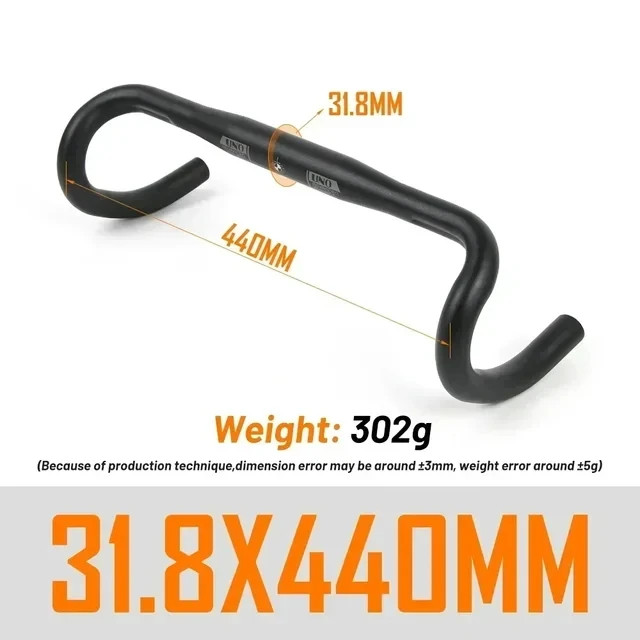 UltraLight Road Bike Handlebar Bent Bar 25.4/31.8MM 360/380/400/420/440/460MM