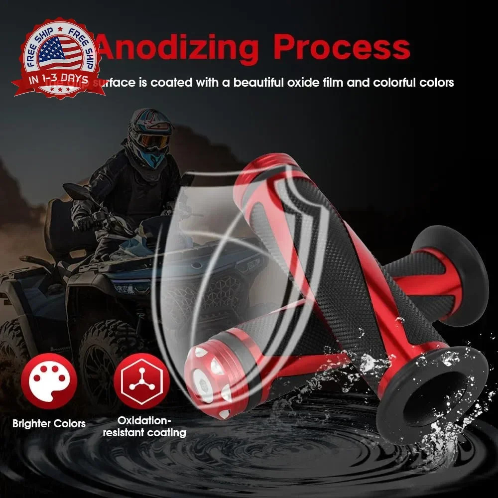 7/8″ 22mm ATV Handlebar Grips Non-Slip Universal for Foreman Recon Raptor Grizzl