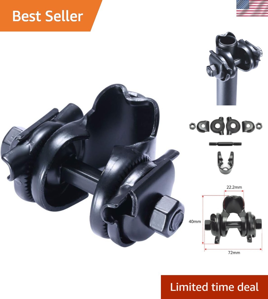 Bike Seat Clamp – Durable Alloy Steel Adapter for Standard Rail Saddles
