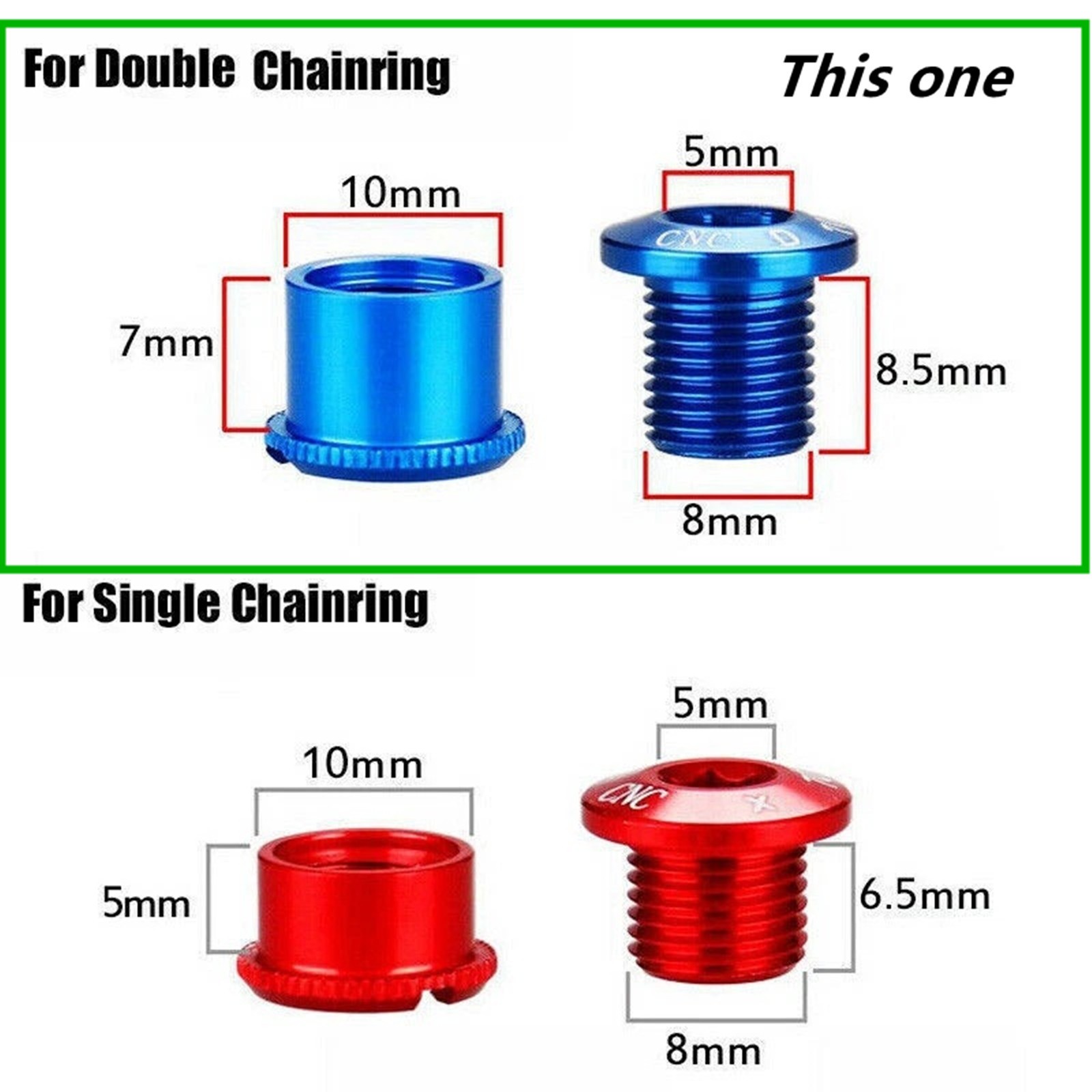 5PCS MTB Road Bike Chainring Bolts Screws Aluminium 7075 Single/Double/Triple