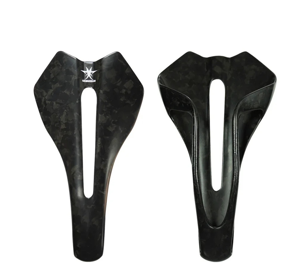 Carbon Fiber Leather Road Bicycle Saddle Hollow-Out Design Bike Seat Cushion