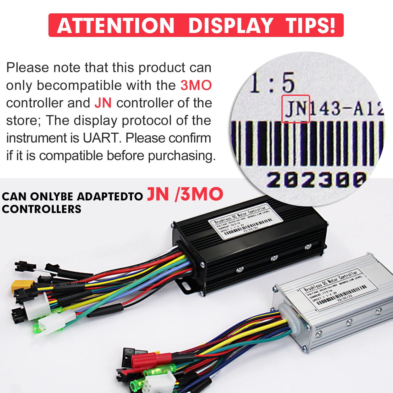 E-bike Display 24V 36V 48V 52V 60V 72V E-bike Colour SM/Waterproof Plug Display