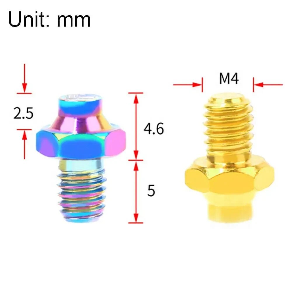 RISK 8-Piece MTB Bike Pedal Bolts M4×5MM Titanium Anti-Slip Pedal Pins